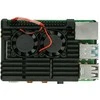 Lonten Technology justPi dėklas Raspberry Pi 4B - aliuminis su dviem ventiliatoriais - juodas - LT-4B02