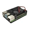 Lonten Technology justPi dėklas Raspberry Pi 4B - aliuminis su dviem ventiliatoriais - juodas - LT-4B02