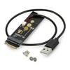 M.2 key M į A key adapteris su USB konvertavimu - PCIe įrenginiams - Waveshare 20315