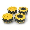 Mecanum ratų komplektas, 80mm, x4, juodas/geltonas su volais, DFRobot FIT0654-1
