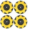 Mecanum ratų rinkinys, 48mm, x4, juodas/geltonas su volais, DFRobot FIT0662-1