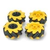 Mecanum ratų rinkinys, 48mm, x4, juodas/geltonas su volais, DFRobot FIT0662-1