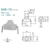 Oem Mikrojungiklis 12x8mm - KAN-15 - žibintuvėlio jungiklis - laikinai savaime užsifiksuojantis 1208YD