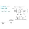 Oem Mikrojungiklis 18x12mm - KAN-28 - tiesus kaištis - žibintuvėlio jungiklis - savaime užsifiksuojantis momentinis mygtukas