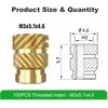 Mintion M3 x 5.7 mm x 4.6 mm srieginių įdėklų rinkinys - 100 vnt