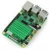 Odseven Radiatorius 40x30x5mm skirtas Raspberry Pi 4 su termolaidžia juosta - žalias