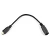Oem Adapteris 5.5 / 2.1mm lizdas - microUSB kištukas su 15cm kabeliu