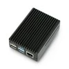 Oem Dėklas skirtas Raspberry Pi 4B - su išpjovomis - aliuminis - juodas