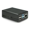 Oem Dėklas skirtas Raspberry Pi 4B - su išpjovomis - aliuminis - juodas