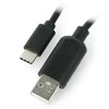 Oem Laidas USB-A į USB-C On/Off jungiklis, juodas - 0.9m