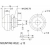 Oem PBS-33B momentinis mygtukas – juodas – 250V-1A – 12 mm – monostabilus – apvalus