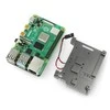 Oem Raspberry Pi 4B aliumininis radiatorius su dviem ventiliatoriais - dėžutė pilkos spalvos