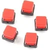 Oem Tact jungiklis 12x12mm su dangteliu - raudonas kvadratas - 5vnt