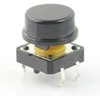 Oem Taktinis mygtukas 12x12mm su juodu dangteliu - 5 vnt