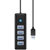 Orico Hub USB iki 4x USB 3.0, 5 Gbps, 0.15 m (juodas)