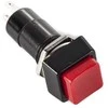 Oem PBS-12A mygtukas – 250V 1A – raudonas – bistabilus – kvadratinis