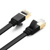 Plokščias tinklo kabelis UGREEN NW106 Ethernet RJ45, Cat.7, STP, 10m (juodas)