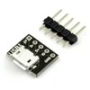 Pololu MicroUSB B 5 kontaktų jungtis kontaktinei plokštei - MSX