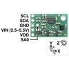 Oem Pololu MinIMU-9 v5 giroskopas akselerometras kompasas (LSM6DS33 ir LIS3MDL) 2.5V – 5.5V I²C 5 mA