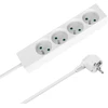 Przedłużacz Prailgintuvas 4 lizdai 1,5 m prancūziško tipo be jungiklio (3x1,0 mm) Rebel, baltas