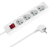 Przedłużacz Prailgintuvas, 4 lizdai, 1,5 m, prancūziško tipo, su jungikliu (3x1,0 mm), „Rebel“ baltas