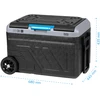 Profesionalus TEESA kompresorinis kelioninis šaldytuvas su šaldymo funkcija, 40 l DC12/24 AC 230 V, maitinimas baterijomis, dideli ratukai ir tvirta rankena, Bluetooth, du skyriai