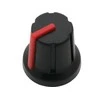8907# Oem Potenciometro rankenėlė N-1 ašis 6mm 16mm juoda - raudona