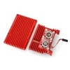 Justpi Oem Raspberry Pi 4B aliumininis radiatorius su dviem ventiliatoriais - dėžutė raudonos spalvos