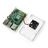 Raspberry Pi 4B dėklas justPi su ventiliatoriumi – skaidrus