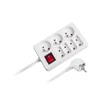 REBEL elektros tinklo ilgintuvas su jungikliu 7 lizdai 3m - 1.5mm