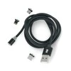 Rebel Magnetinis USB kabelis 3in1 microUSB USB C Lightning 1m Juodas
