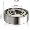 Grąžtas Oem Rutulinis guolis 7x22x7 - 7 mm ašis - tipas 627ZZ
