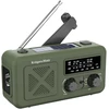 Kruger & Matz Saulės energija varomas radijas, nešiojamas SOS avarinis radijas, 2000 mAh išorinė baterija, žibintuvėlis, dinamo, KrugerMatz