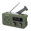 Kruger & Matz Saulės energija varomas radijas, nešiojamas SOS avarinis radijas, 2000 mAh išorinė baterija, žibintuvėlis, dinamo, KrugerMatz