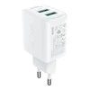 Sieninis įkroviklis Acefast A33, 2x USB, 18W, QC3.0 (balta)