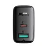 Sieninis įkroviklis Acefast A5 PD32W, USB + USB-C (juodas)