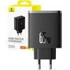 Sieninis įkroviklis Baseus OS-Cube Pro 2xUSB-C + USB, 65W (juodas)