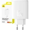 Sieninis įkroviklis Baseus OS-Cube Pro 2xUSB-C + USB, 65W (baltas)