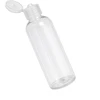 Skaidrus 100 ml kelioninis matavimo butelis su plokštumos gradacija