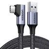 UGREEN US385 USB į USB-C Kampinis kabelis 3A 1m - Juodas