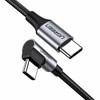 UGREEN USB-C - USB-C kampinis laidas QC 3.0 PD 3A 60W 1m juodas