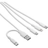 USB A/USB C laidas - USB C + Lightning + microUSB B - 1.2m baltas - Akyga AK-USB-52
