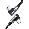 UGREEN US335 Kampinis USB-C kabelis 5A 100W 1m - Juodas