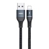 USB laidas Lightning Remax Colorful Light, 2.4A, 1m (juodas)