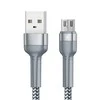 USB Micro Remax Jany Alloy kabelis, 1m, 2.4A (sidabras)