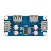 USB šakotuvo priedėlis (B) - 4 prievadų šakotuvas - Raspberry Pi 4B/3B+/3B/Zero priedėlis - Waveshare 20317