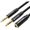 Vention AUX 2x 3.5mm kabelis 0.3m - Juodas