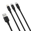XO 3in1 kabelis USB-C / Lightning / Micro 2.4A, 1.2m (juodas)
