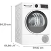 Bosch Džiovyklė su šilumos siurbliu 9kg | WQG2420WSN