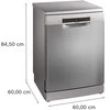 Bosch SMS4HVI14E Serija 4, Laisvai statoma indaplovė, 60 cm, Šlifuotas plienas su apsauga nuo pirštų atspaudų